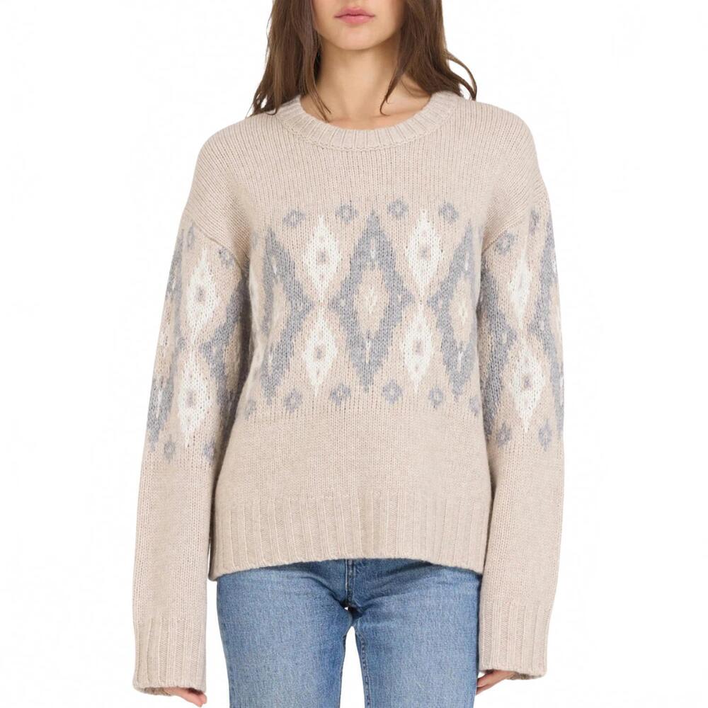 NEW ONE GREY DAY marlow pullover sweater in biscuit combo